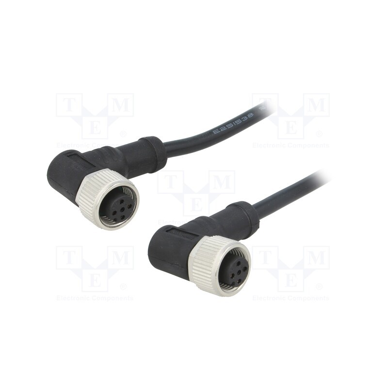 1 pcs x AMPHENOL LTW - M12A04FR-12AFR-SD001 - Cable: for sensors/automation, PIN: 4, M12-M12, 1m, plug, plug, 250V