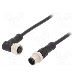 1 pcs x AMPHENOL LTW - M12A05ML-12AFR-SD001 - Cable: for sensors/automation, PIN: 5, M12-M12, 1m, plug, plug, 60V