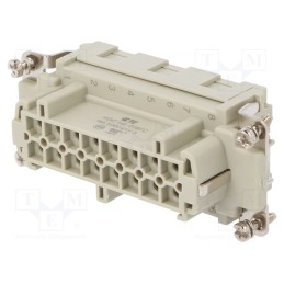 1 pcs x TE Connectivity - HE-016-FC - Connector: HDC, female, HE, PIN: 16, 16+PE, size 6, w/o contacts, 16A