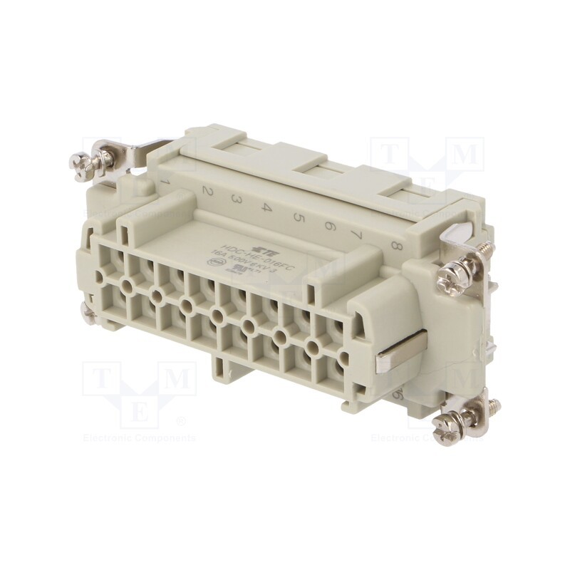 1 pcs x TE Connectivity - HE-016-FC - Connector: HDC, female, HE, PIN: 16, 16+PE, size 6, w/o contacts, 16A