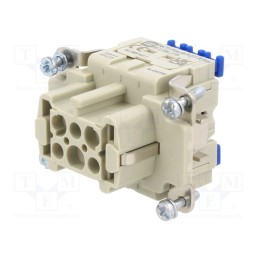 1 pcs x HARTING - 9330062778 - Connector: HDC, contact insert, female, Han® ES Press, PIN: 6, 6+PE