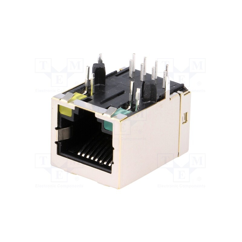 1 pcs x TE Connectivity - 5569564-1 - Socket, RJ45, PIN: 8, Layout: 8p8c, on PCBs, THT