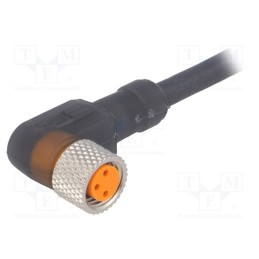 1 pcs x LUMBERG AUTOMATION - 14007 RKMWV/LED A 3-224/2 M - Connector: M8, 2m, female, PIN: 3, angled 90°, plug, PUR