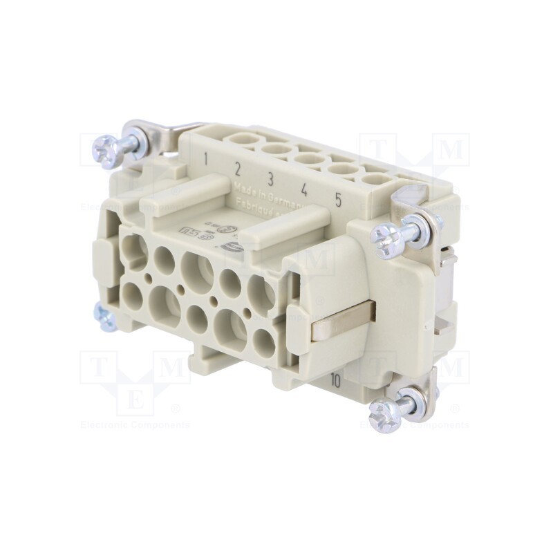 1 pcs x HARTING - 9330102701 - Connector: HDC, contact insert, female, Han E®, PIN: 10, 10+PE, 16A