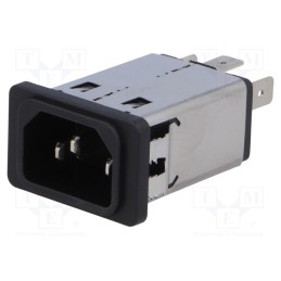 1 pcs x SCHURTER - 5110.1043.1 - Connector: AC supply, socket, male, 10A, 250VAC, IEC 60320, C14 (E)