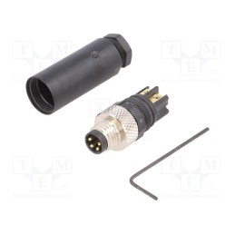 1 pcs x WEIDMu00dcLLER - 1803850000 SAIS-M8-4P - Connector: M8, male, PIN: 4, straight, for cable, plug, 4A, IP67, 30V
