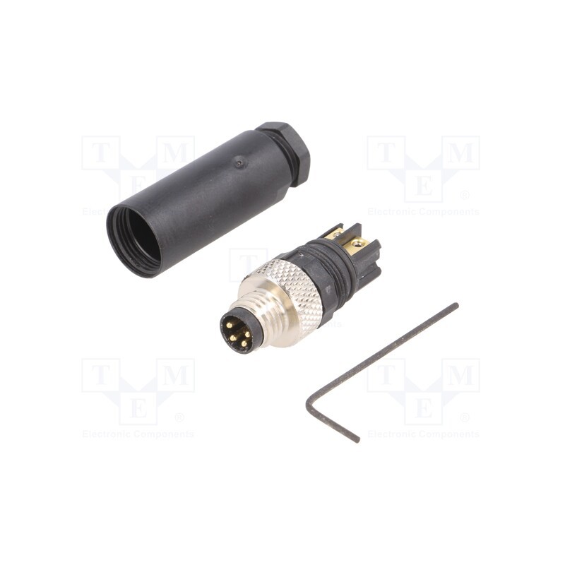 1 pcs x WEIDMu00dcLLER - 1803850000 SAIS-M8-4P - Connector: M8, male, PIN: 4, straight, for cable, plug, 4A, IP67, 30V