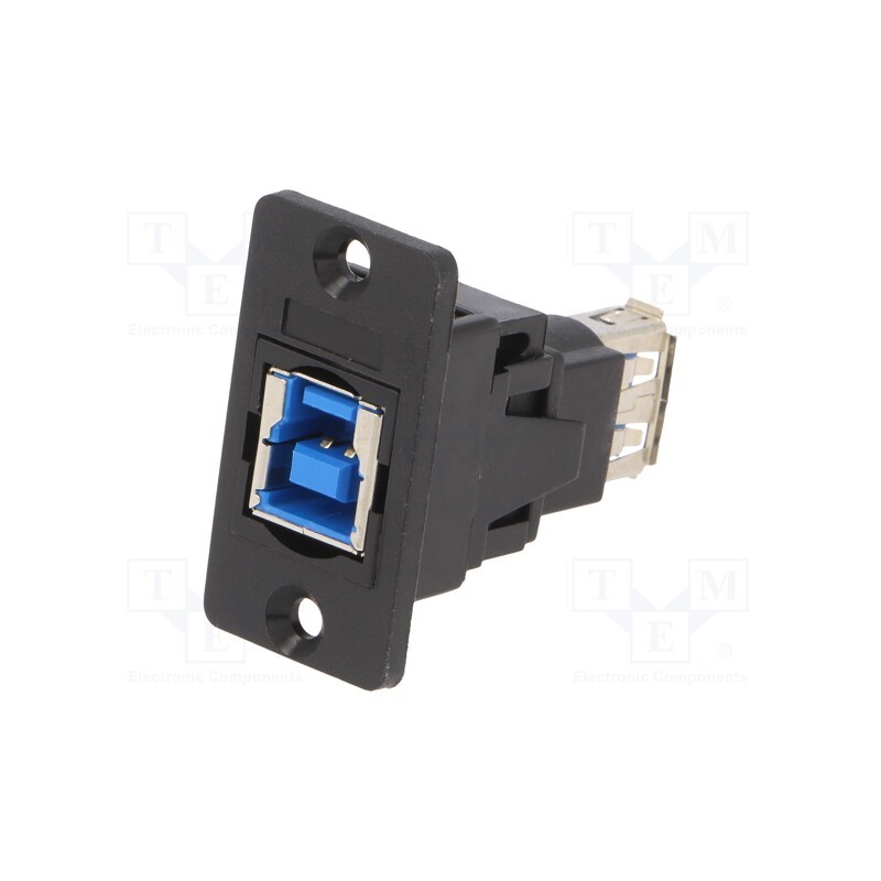 1 pcs x CLIFF - CP30606N - Adapter, USB A socket,USB B socket, SLIM, USB 3.0, gold-plated