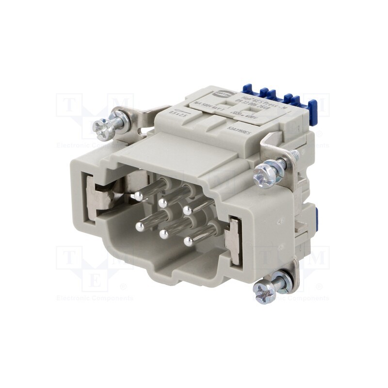 1 pcs x HARTING - 9330062648 - Connector: HDC, contact insert, male, Han® ES Press, PIN: 6, 6+PE