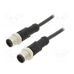 1 pcs x AMPHENOL LTW - M12A05ML-12AML-SB001 - Cable: for sensors/automation, PIN: 5, M12-M12, 1m, plug, plug, 60V
