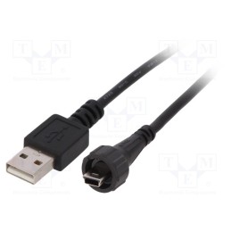 1 pcs x CONEC - 17-250031 - Adapter cable, USB A plug,USB B mini plug (sealed), IP67, 2m