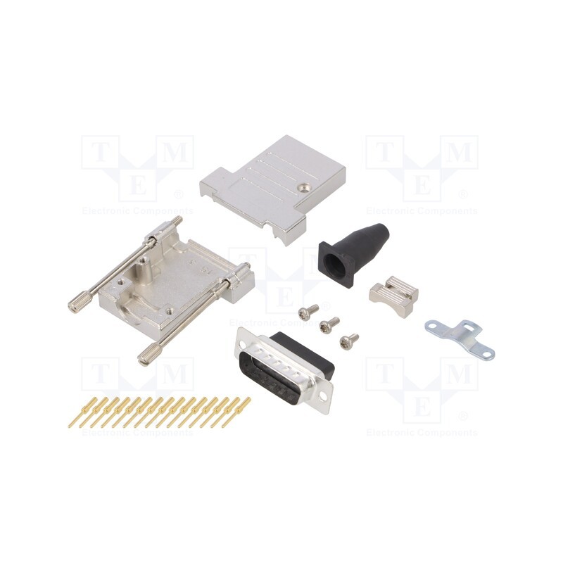 1 pcs x ENCITECH - DTSL15-LJSRG-T-DBCP-K - D-Sub, PIN: 15, plug, male, crimped, for cable, black