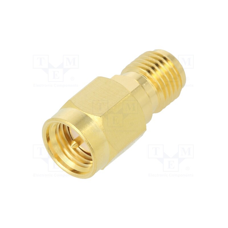1 pcs x AMPHENOL RF - 132171RP - Coupler, RP-SMA male,SMA male, reverse, straight, 50Ω, PTFE