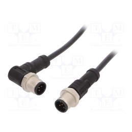 1 pcs x AMPHENOL LTW - M12A05ML-12AMR-SB001 - Cable: for sensors/automation, PIN: 5, M12-M12, 1m, plug, plug, 60V