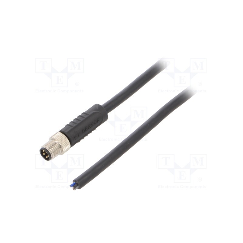 1 pcs x DEGSON ELECTRONICS - PM-M8B-05P-MM-SL7A01-00A(H) - Connector: M8, male, PIN: 5, straight, plug, 3A, IP65,IP67, 30V, 1m