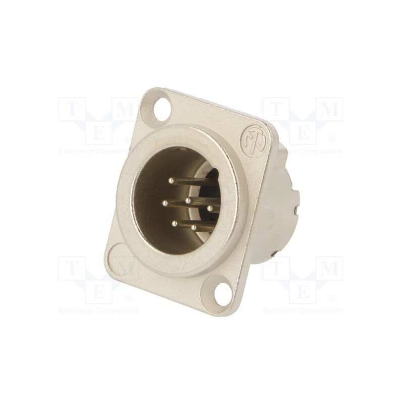 1 pcs x NEUTRIK - NC6MD-LX - Socket, XLR, male, PIN: 6, straight, soldering, silver, 7.5A, 19x24mm