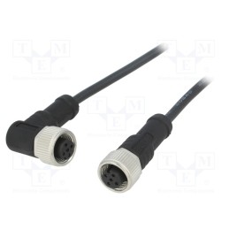 1 pcs x AMPHENOL LTW - M12A04FL-12AFR-SB001 - Cable: for sensors/automation, PIN: 4, M12-M12, 1m, plug, plug, 250V