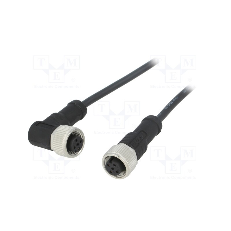 1 pcs x AMPHENOL LTW - M12A04FL-12AFR-SB001 - Cable: for sensors/automation, PIN: 4, M12-M12, 1m, plug, plug, 250V