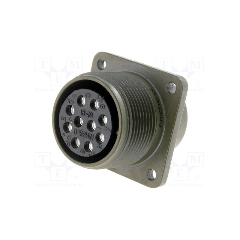 1 pcs x AMPHENOL - DS3102A 18-1S - Connector: circular, size 18, MS/DS, aluminium alloy, olive, 13A