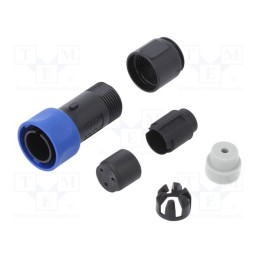 1 pcs x BULGIN - PXP4010/03P/3035 - Connector: circular, plug, male, PIN: 3, w/o contacts, for cable