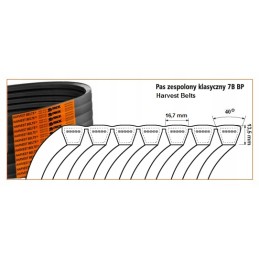 V-belt combine harvester Claas 7b bp h 3290 cl 667881 0