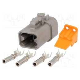 1 pcs x DEUTSCH - S-DTP 06-4 S - Connector: wire-wire, DTP, female, plug, for cable, PIN: 4, crimped