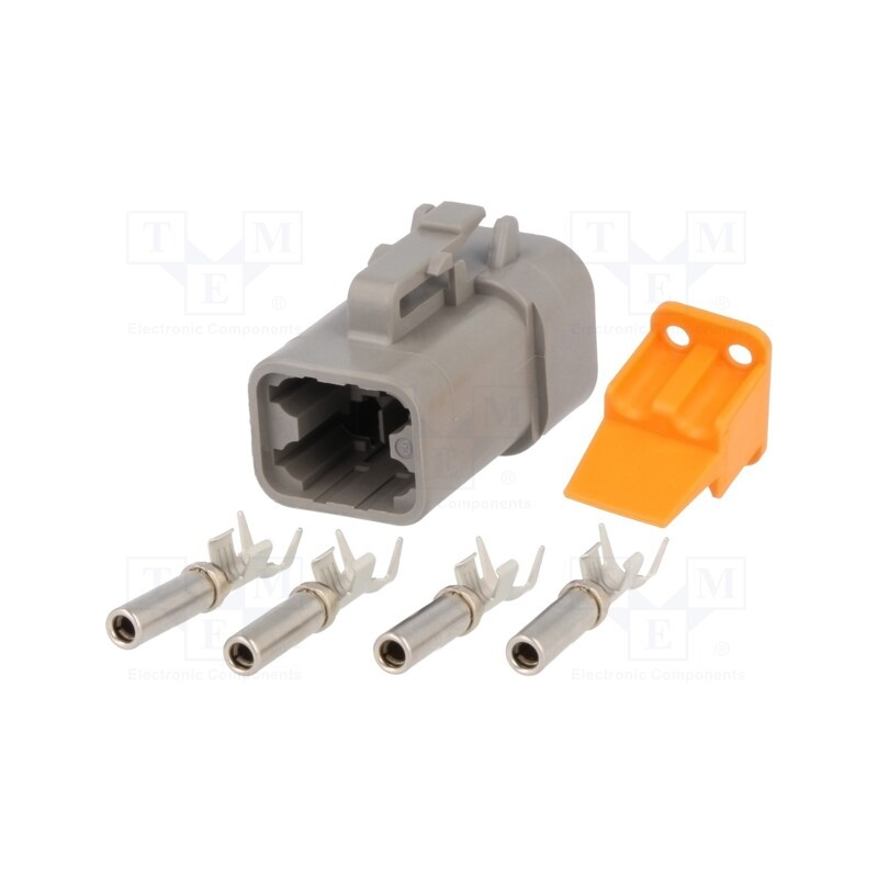 1 pcs x DEUTSCH - S-DTP 06-4 S - Connector: wire-wire, DTP, female, plug, for cable, PIN: 4, crimped