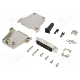 1 pcs x Amphenol Communications Solutions - L17DTZF25-RG+L717SDB25P - D-Sub, PIN: 25, male, straight, soldering, for cable, gold