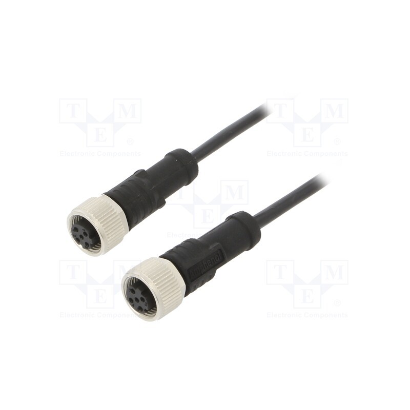1 pcs x AMPHENOL LTW - M12D04FL-12DFL-SB001 - Cable: for sensors/automation, PIN: 4, M12-M12, D code-Ethernet