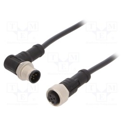 1 pcs x AMPHENOL LTW - M12A05FL-12AMR-SB001 - Cable: for sensors/automation, PIN: 5, M12-M12, 1m, plug, plug, 60V
