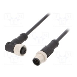 1 pcs x AMPHENOL LTW - M12A05ML-12AFR-SB001 - Cable: for sensors/automation, PIN: 5, M12-M12, 1m, plug, plug, 60V