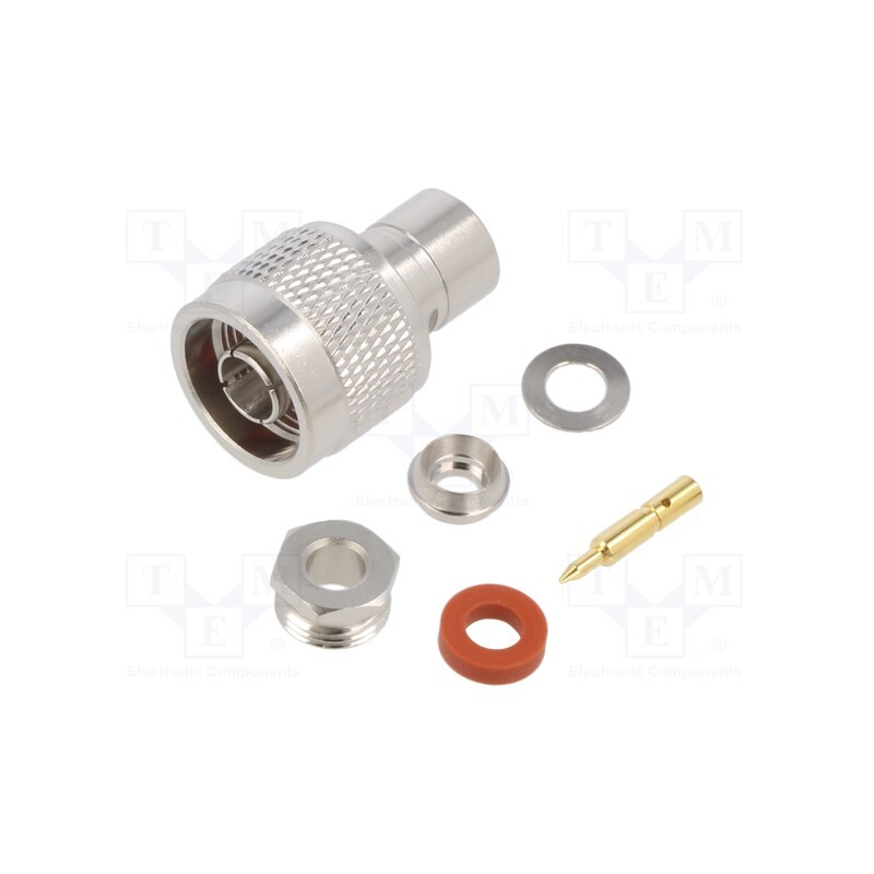 1 pcs x AMPHENOL RF - 000-34025-RFX - Plug, N, male, straight, 50Ω, soldering,clamp, for cable, PTFE