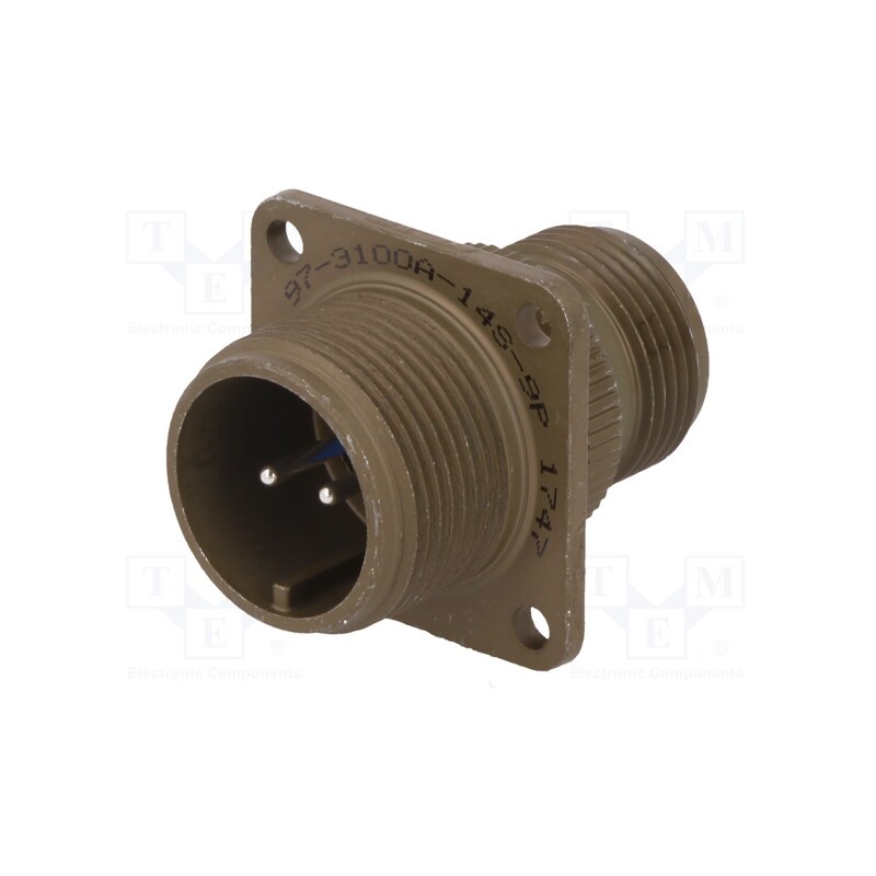 1 pcs x AMPHENOL - 97-3100A-14S-9P - Connector: circular, size 14S, 97, aluminium alloy, olive, socket