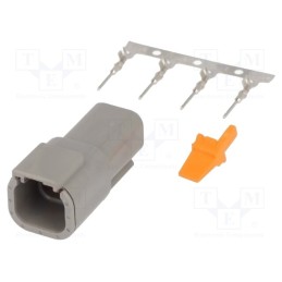 1 pcs x DEUTSCH - S-DTM 04-4 P - Connector: wire-wire, DTM, male, plug, for cable, PIN: 4, crimped