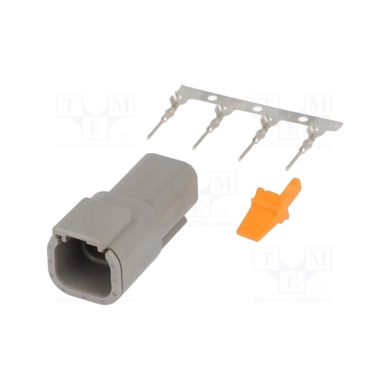 1 pcs x DEUTSCH - S-DTM 04-4 P - Connector: wire-wire, DTM, male, plug, for cable, PIN: 4, crimped