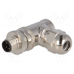 1 pcs x TE Connectivity - T4113512041-000 - Plug, M12, PIN: 4, male, D code-Ethernet, for cable, screw terminal