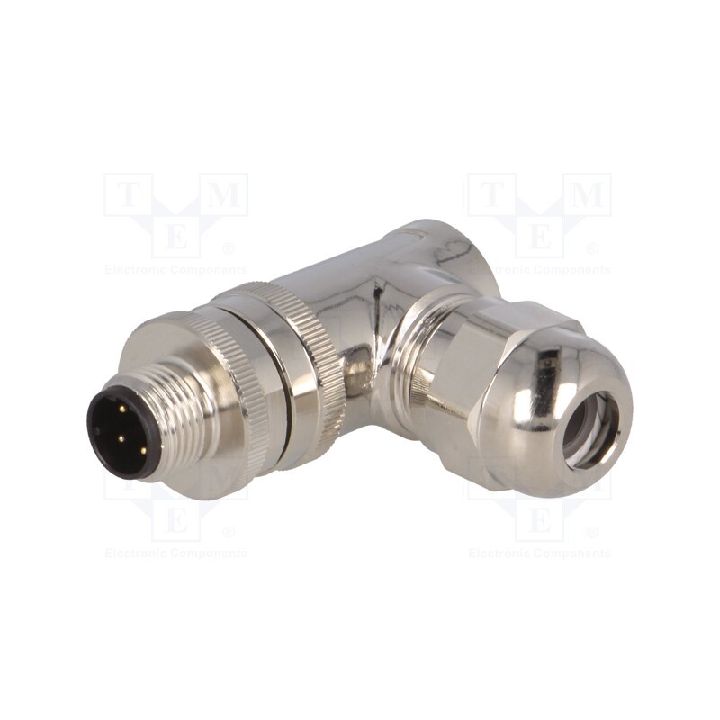 1 pcs x TE Connectivity - T4113512041-000 - Plug, M12, PIN: 4, male, D code-Ethernet, for cable, screw terminal
