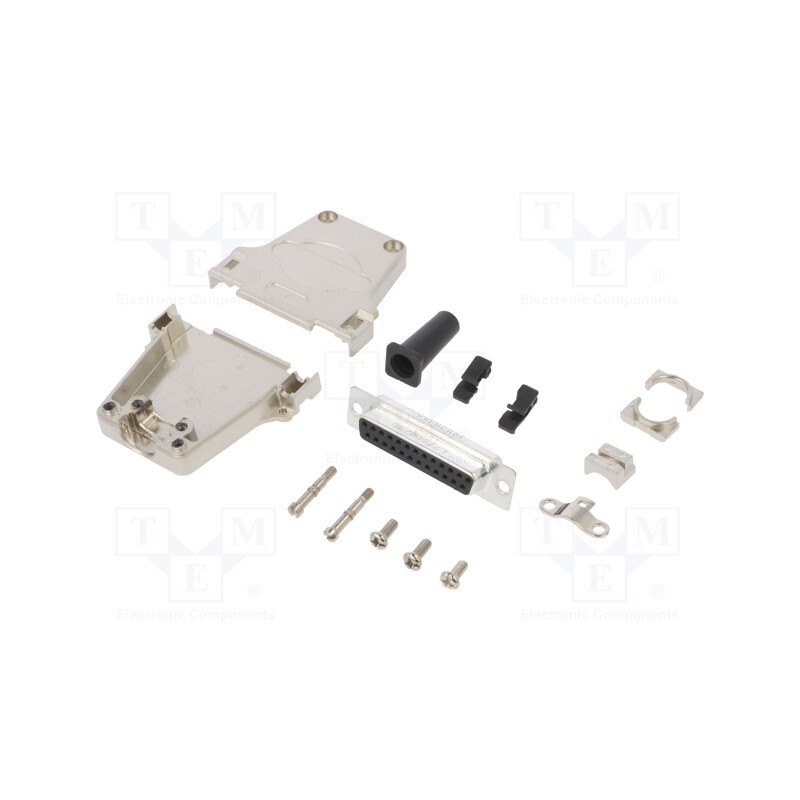 1 pcs x Amphenol Communications Solutions - L17DTZF25-RG+L77SDB25S - D-Sub, PIN: 25, female, straight, soldering, for cable, gol