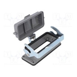 1 pcs x DEGSON ELECTRONICS - D16B-BK-1L-CV - Enclosure: for HDC connectors, size D16B, with latch, with cover