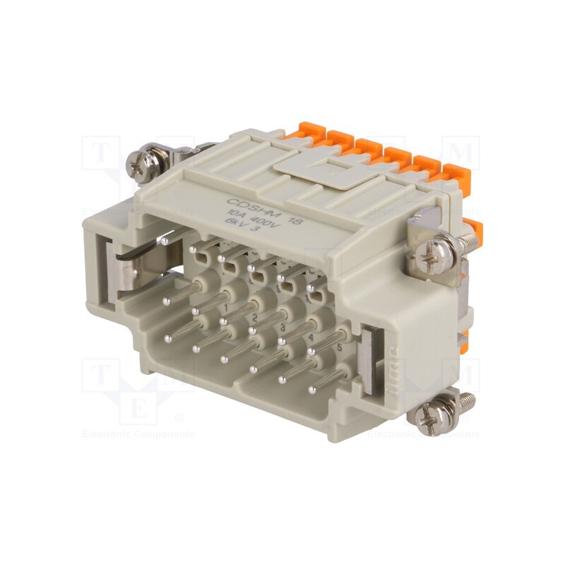 1 pcs x ILME - CDSHM 18 - Connector: HDC, male, CDSH, PIN: 18, 18+PE, size 57.27, 10A, 400V