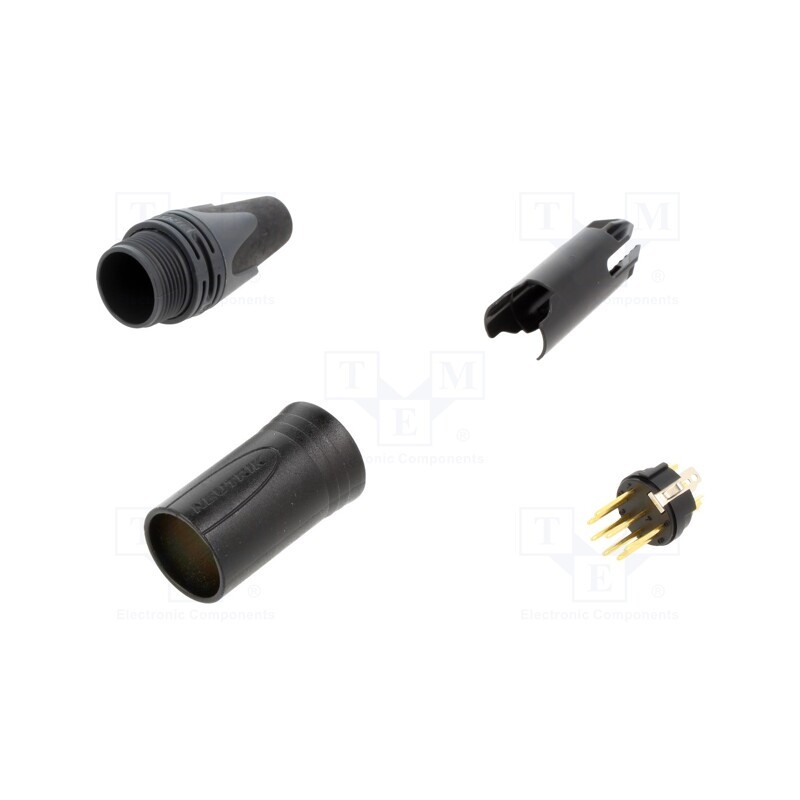 1 pcs x NEUTRIK - NC7MXX-B - Plug, XLR, male, PIN: 7, straight, for cable, soldering, 5A, 18AWG