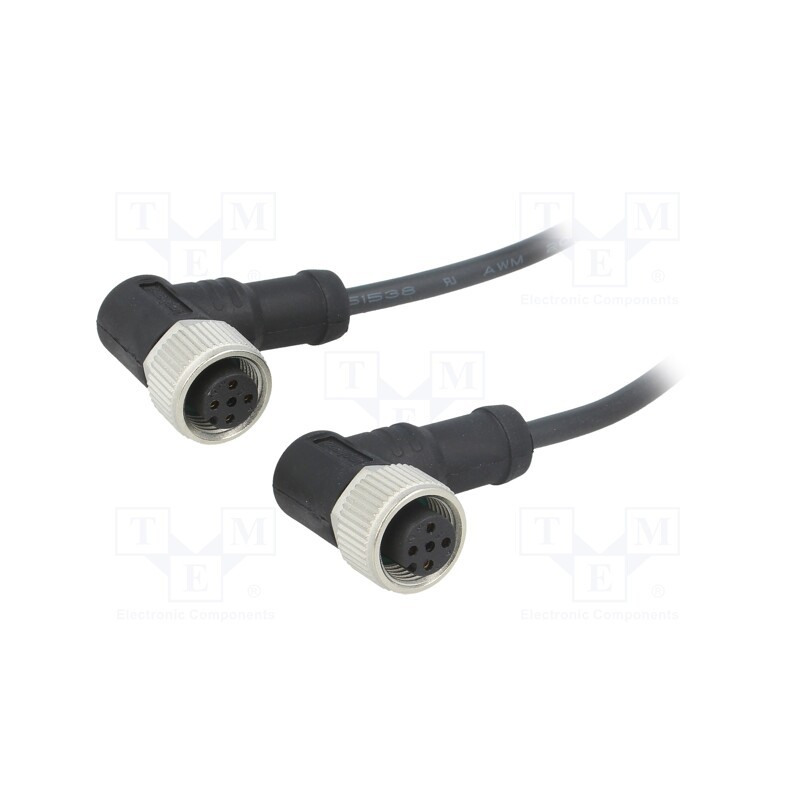 1 pcs x AMPHENOL LTW - M12A04FR-12AFR-SB001 - Cable: for sensors/automation, PIN: 4, M12-M12, 1m, plug, plug, 250V