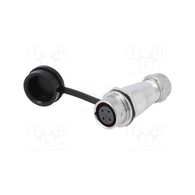 1 pcs x WEIPU - SA1611/S4IS-1 - Plug, SA16, female, PIN: 4, IP67, 5÷8mm, 5A, soldering, for cable