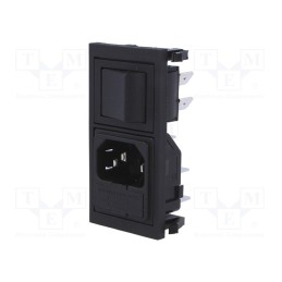 1 pcs x BULGIN - BZV01/Z0000/10 - Connector: AC supply, socket, male, 10A, 250VAC, IEC 60320, C14 (E)