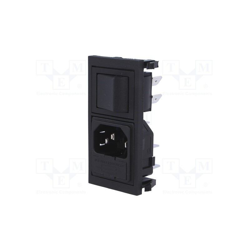 1 pcs x BULGIN - BZV01/Z0000/10 - Connector: AC supply, socket, male, 10A, 250VAC, IEC 60320, C14 (E)
