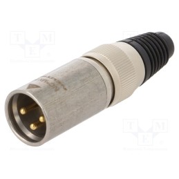 1 pcs x NEUTRIK - NC3MX-HD-B - Plug, XLR, male, PIN: 3, straight, for cable, soldering, 3.5÷8mm