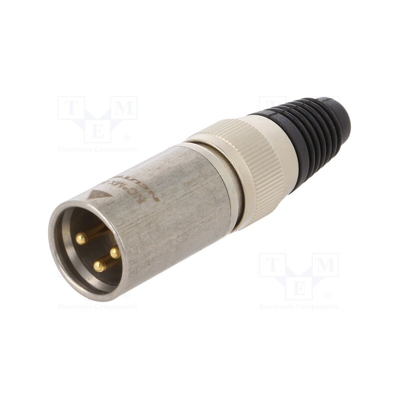 1 pcs x NEUTRIK - NC3MX-HD-B - Plug, XLR, male, PIN: 3, straight, for cable, soldering, 3.5÷8mm