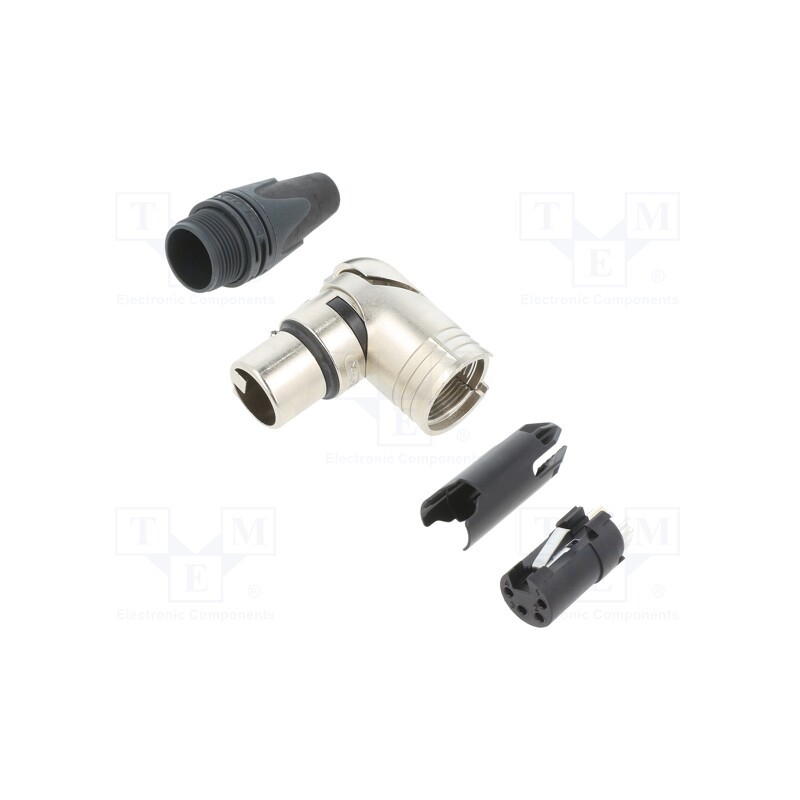 1 pcs x NEUTRIK - NC4FRX - Plug, XLR, female, PIN: 4, angled 90°, swivel, for cable, soldering