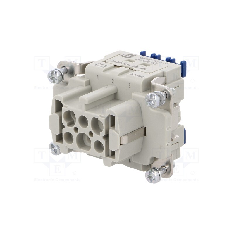 1 pcs x HARTING - 9330062748 - Connector: HDC, contact insert, female, Han® ES Press, PIN: 6, 6+PE