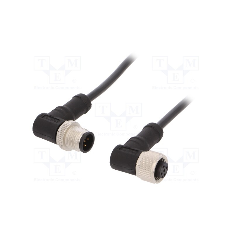 1 pcs x AMPHENOL LTW - M12A05MR-12AFR-SB001 - Cable: for sensors/automation, PIN: 5, M12-M12, 1m, plug, plug, 60V